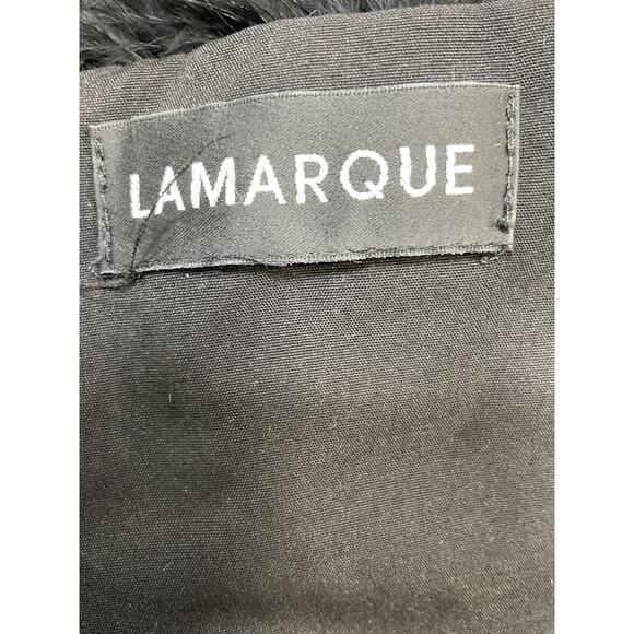 Lamarque 'Zaina' Black Cropped Feathered Top Size XS - Picture 4 of 5